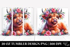 Excited Baby Highland Cow PNG Product Image 1