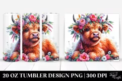 Excited Baby Highland Cow PNG Product Image 1