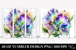 20 Oz Tumbler Sublimation | Watercolor Tulip Diamond Product Image 1