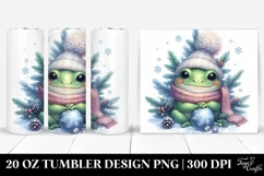 Cute Baby Frog with Christmas Tree Clipart 20 Oz Tumbler Product Image 1