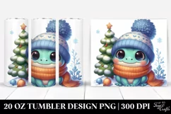 Cute Baby Frog with Christmas Tree Clipart 20 Oz Tumbler Product Image 1