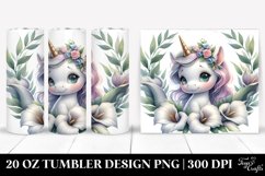 Cute Baby Unicorn Calla Lily Frame | 20 oz Tumbler Product Image 1