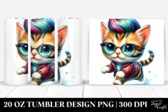 Funny Baby Cat Running | 20 oz Tumbler Product Image 1