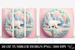 Colorful Polar Bear Winter Clipart, High-Res 20 Oz Tumbler Product Image 1