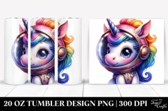 Space Helmet Watercolor Baby Unicorn. 20 Oz Tumbler Design Product Image 1