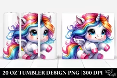 Cute Unicorn Playing Baby | 20 oz Tumbler Product Image 1