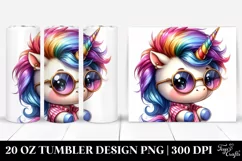 Cute Unicorn Playing Baby | 20 oz Tumbler Product Image 1