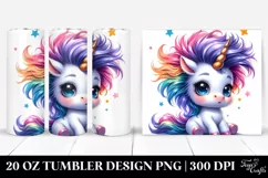 Cute Unicorn Playing Baby | 20 oz Tumbler Product Image 1