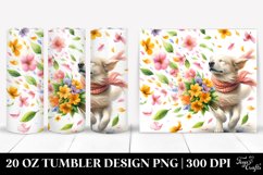20 Oz Tumbler Sublimation | Watercolor Dog Tumbling Spring Product Image 1
