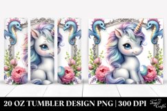 Cute Baby Unicorn Snapdragon Frame | 20 oz Tumbler Product Image 1