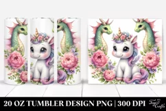 Cute Baby Unicorn Snapdragon Frame | 20 oz Tumbler Product Image 1