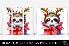 Expressive Baby Sloth with Christmas Lights PNG Product Image 1