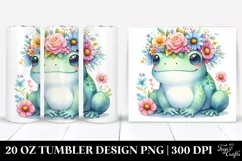 Colorful Frog with Flower Crown | 20 oz Tumbler Product Image 1
