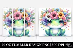 Colorful Frog with Flower Crown | 20 oz Tumbler Product Image 1