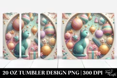3D Pastel Cat Christmas Scene 20 Oz Tumbler Product Image 1