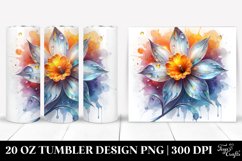 20 Oz Tumbler Sublimation | Narcissus Watercolor Splash Product Image 1