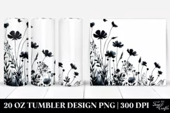 Bold Silhouettes Wild Flowers | 20 Oz Tumbler Product Image 1