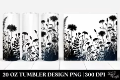 Bold Silhouettes Wild Flowers | 20 Oz Tumbler Product Image 1