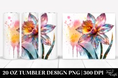 20 Oz Tumbler Sublimation | Narcissus Watercolor Splash Product Image 1