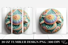 Pastel Turtle Ornament Art, Transparent 20 Oz Tumbler Product Image 1