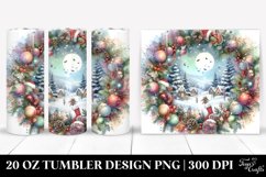 Colorful Christmas Scene, Transparent 20 Oz Tumbler Product Image 1