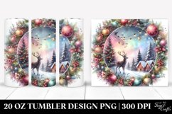 Colorful Christmas Scene, Transparent 20 Oz Tumbler Product Image 1