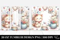 Cute Whimsical Cat Clipart 20 Oz Tumbler Product Image 1