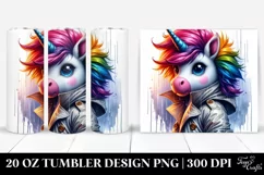 Expressive Baby Unicorn with Raincoat, Transparent PNG Product Image 1
