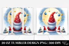 Vibrant Santa with Gnomes on Moon | 20 oz Tumbler Product Image 1