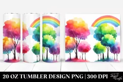 Colorful Pastel Rainbow Trees | 20 Oz Tumbler Product Image 1