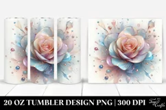 Abstract Shiny Rose Clipart, Transparent 20 Oz Tumbler Product Image 1