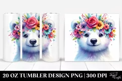 Cartoon-Style Polar Bear | 20 oz Tumbler Product Image 1