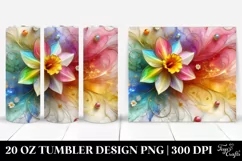 20 Oz Tumbler Sublimation | Colorful Daffodil Marble Product Image 1