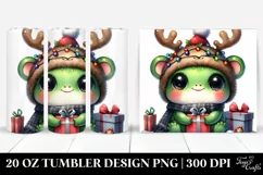 Expressive Baby Frog with Christmas Lights, Transparent PNG Product Image 1