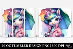 Expressive Baby Unicorn with Raincoat, Transparent PNG Product Image 1
