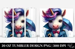 Expressive Baby Unicorn with Raincoat, Transparent PNG Product Image 1