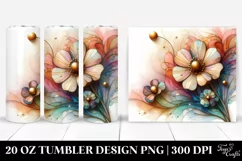 Abstract Wooden Anemone Clipart, Transparent 20 Oz Tumbler Product Image 1