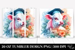 Colorful Baby Cow with College Campus. 20 Oz Tumbler Design Product Image 1