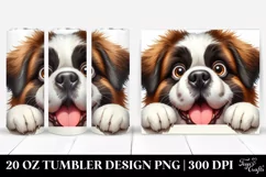 Funny Saint Bernard Peeking Over Paper | 20 Oz Tumbler Product Image 1