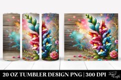20 Oz Tumbler Sublimation | Colorful Snapdragon Wooden Art Product Image 1