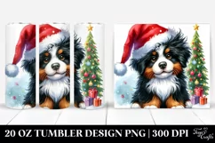 Expressive Baby Bernese Mountain Dog with Santa Hat, Product Image 1