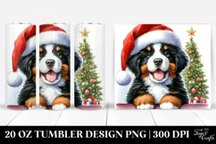 Expressive Baby Bernese Mountain Dog with Santa Hat, Product Image 1
