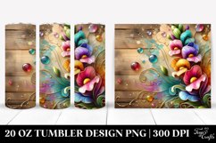 20 Oz Tumbler Sublimation | Colorful Snapdragon Wooden Product Image 1