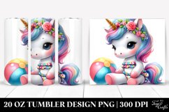 20 Oz Tumbler Sublimation | Watercolor Baby Unicorn Product Image 1