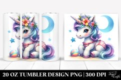 20 Oz Tumbler Sublimation | Watercolor Baby Unicorn Product Image 1