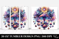 Magical Celestial Mushroom Clipart 20 Oz Tumbler Product Image 1