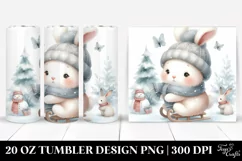 Washed Watercolor Rabbit 20 Oz Tumbler Product Image 1