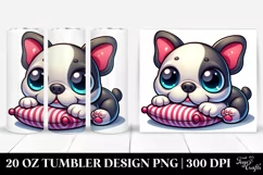 Colorful Boston Terrier Sleeping, Transparent PNG Product Image 1