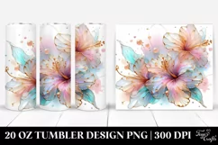 Pastel Shiny Hibiscus 20 Oz Tumbler Product Image 1