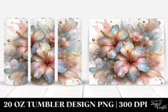 Abstract Hibiscus Clipart, Transparent 20 Oz Tumbler Product Image 1